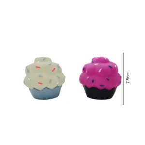 Ofertas 2 Mordedor para Perros Cupcake. Juguete de goma con sonido, ideal para perros pequeños. Estimula, entretiene y ayuda a reducir ansiedad.
