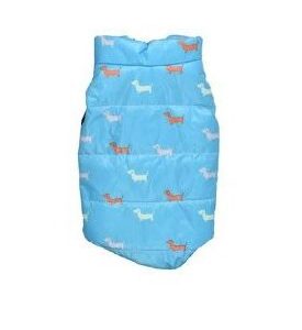 Parka para Perro Diseño Salchicha Celeste