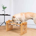 Comedero-En-altura-para-Perros Comedero En altura para Perros Inclinado de Bambú es una combinación perfecta de funcionalidad, elegancia y comodidad diseñada para mejorar la experiencia alimentaria de tu fiel amigo de cuatro patas. Este comedero elevado no solo ofrece una solución práctica para la hora de la comida, sino que también brinda una serie de beneficios para la salud y el bienestar de tu mascota.