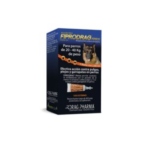 Antiparasitarios 10 Fiprodrag Pipeta Perro 20 40 KG es un tratamiento eficaz diseñado para el control y tratamiento de infestaciones por pulgas, piojos y garrapatas en perros de tamaño medio a grande. Con su fórmula avanzada que incluye Fipronil, este antiparasitario no solo elimina parásitos existentes, sino que también ayuda a prevenir futuras infestaciones, garantizando el bienestar y la salud de tu mascota.